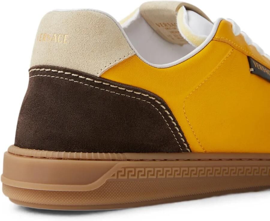 Versace Greca Court nappa & suède sneakers Geel - Foto 3