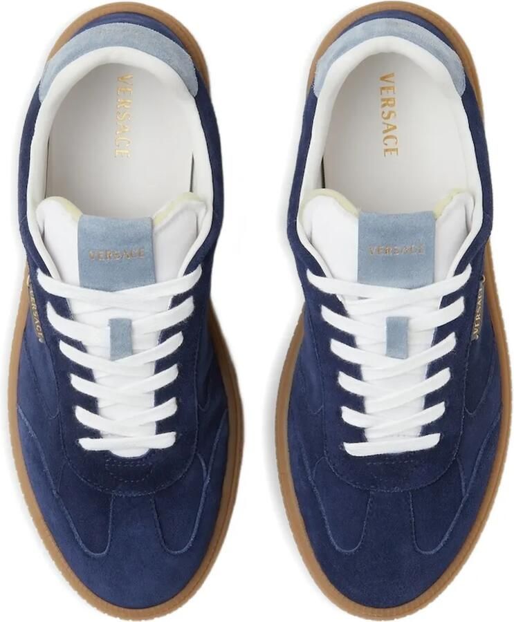 Versace Greca Court suède sneakers Blauw - Foto 3