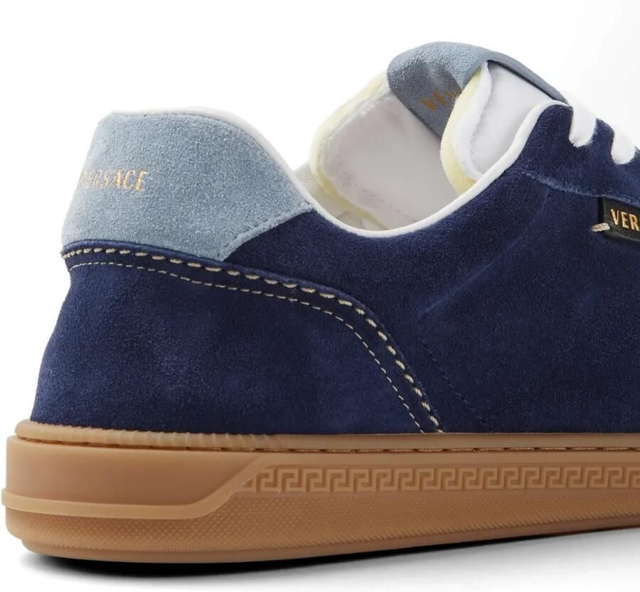 Versace Greca Court suède sneakers Blauw - Foto 2