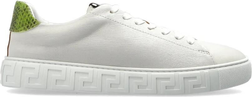 Versace Greca leren sneakers Beige