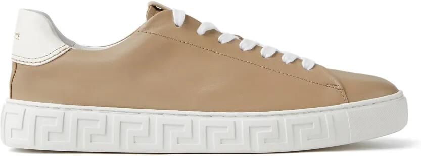 Versace Greca leren sneakers Beige