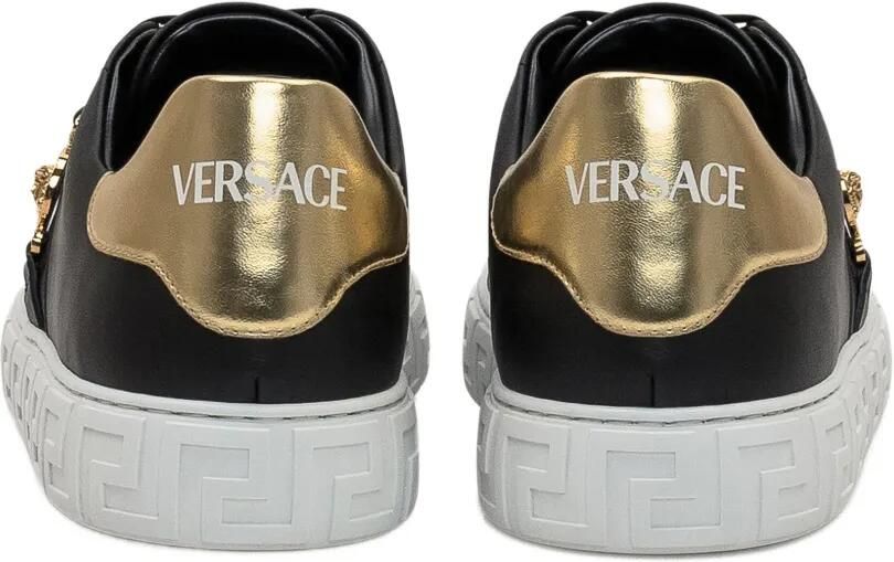 Versace Greca leren sneakers Zwart - Foto 3