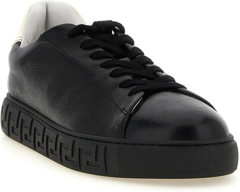 Versace Greca leren sneakers Zwart - Foto 2