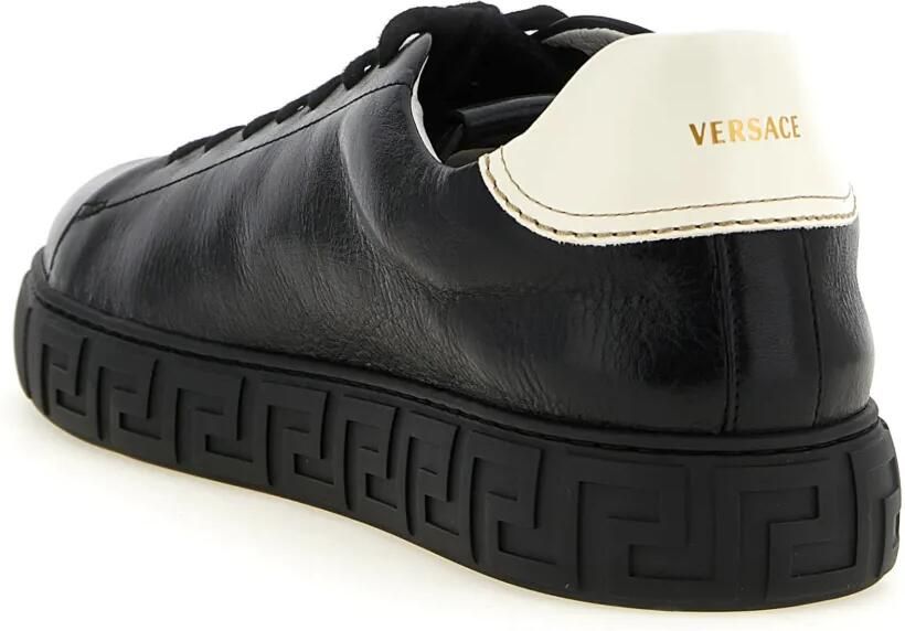 Versace Greca leren sneakers Zwart - Foto 3