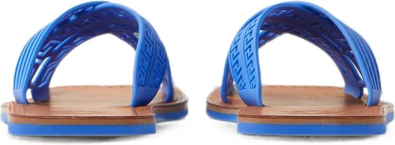Versace Greca sandalen met gekruiste bandjes en open neus Blauw