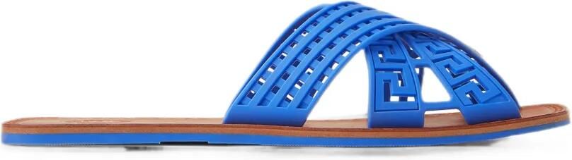Versace Greca sandalen met gekruiste bandjes en open neus Blauw - Foto 4