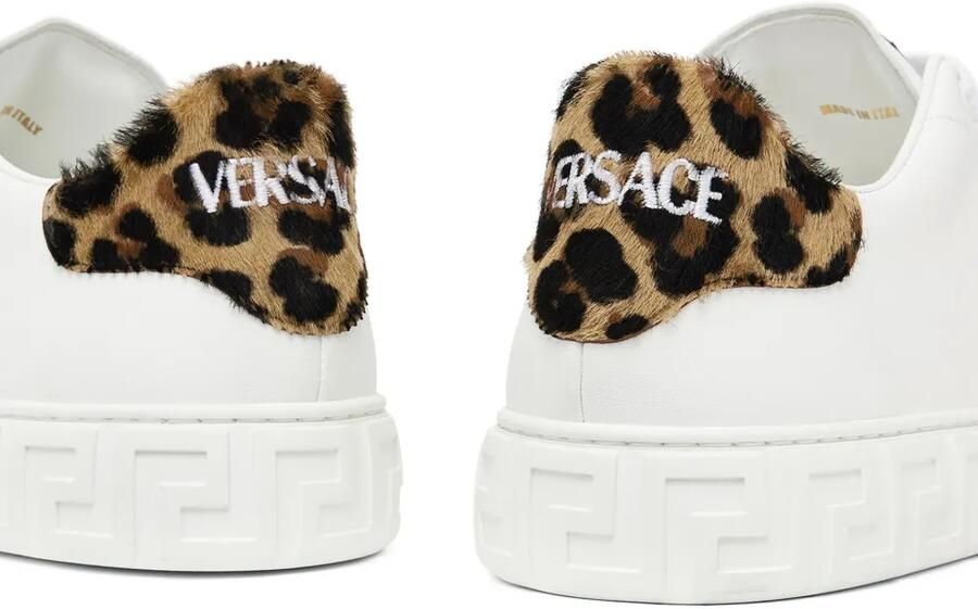 Versace Greca sneakers met pony-effect Wit - Foto 4