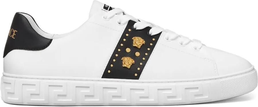 Versace Greca sneakers met studs Wit