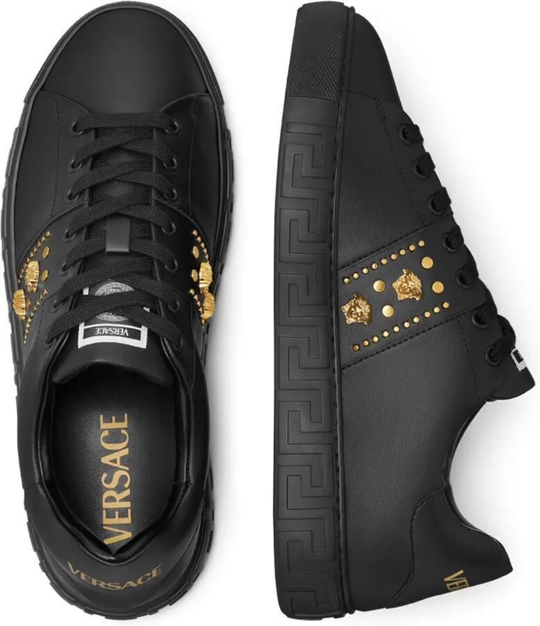 Versace Greca sneakers met studs Zwart - Foto 2