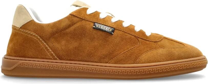 Versace Greca sneakers met vlakken Bruin