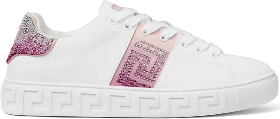 Versace Greca sneakers verfraaid met kristallen Wit
