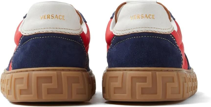 Versace Greca suède en nylon sneakers Blauw - Foto 3