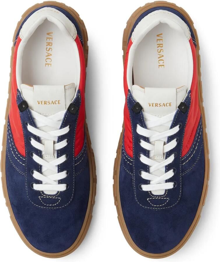 Versace Greca suède en nylon sneakers Blauw - Foto 2