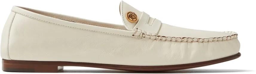 Versace Guanto leren loafers Beige