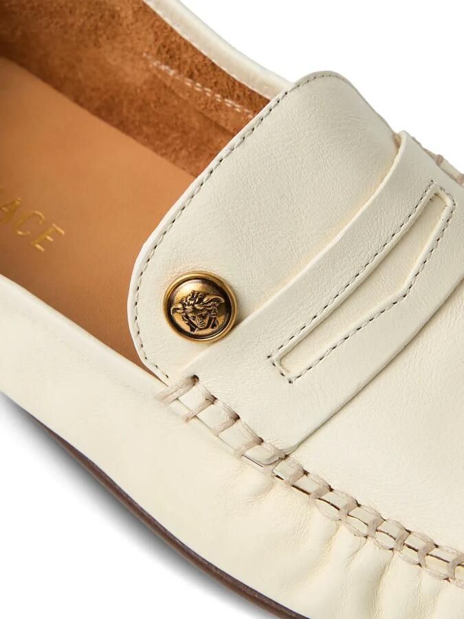 Versace Guanto leren loafers Beige - Foto 3