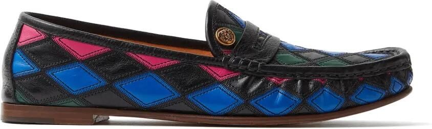 Versace Guanto leren loafers met patchwork Zwart