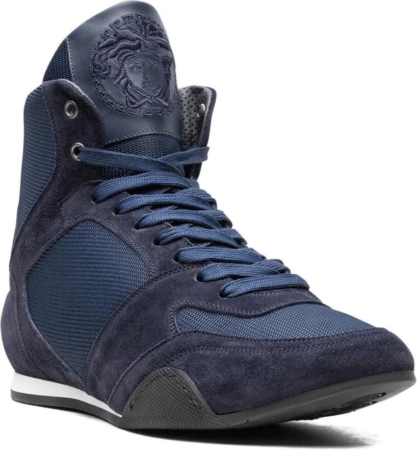 Versace High-top Greek Key "Navy" sneakers Blauw - Foto 2