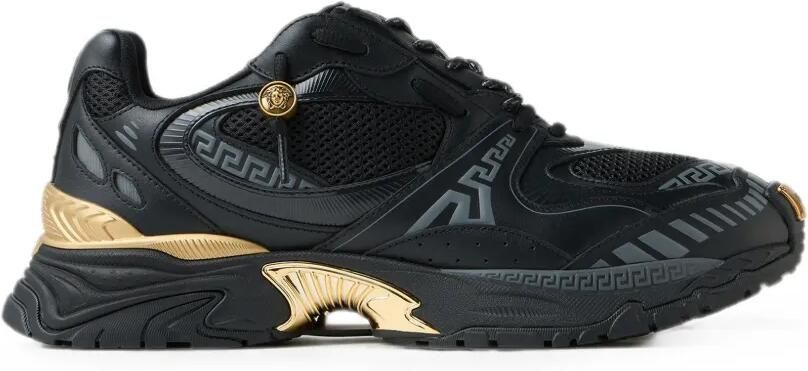 Versace Icaro leren sneakers Zwart