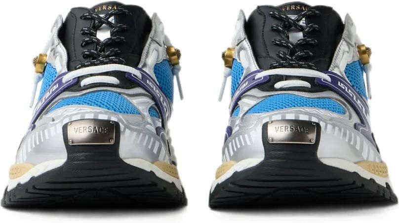 Versace Icaro metallic leren sneakers Zilver - Foto 4