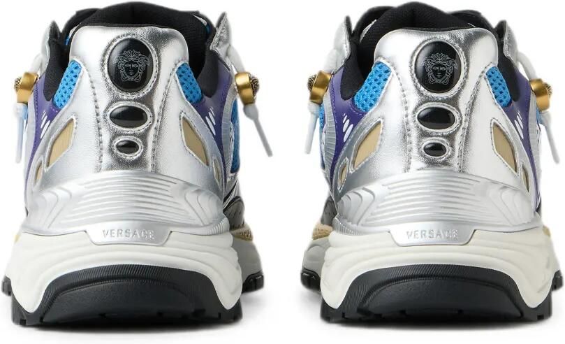Versace Icaro metallic leren sneakers Zilver - Foto 3