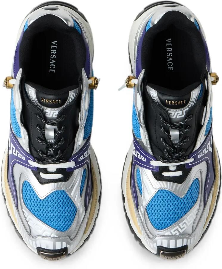 Versace Icaro metallic leren sneakers Zilver - Foto 2