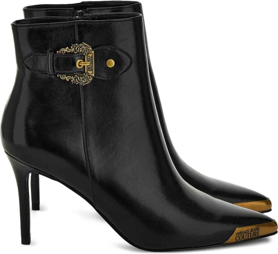 Versace Jeans Couture 90 mm Scarlett enkellaarzen met gespdetail Zwart