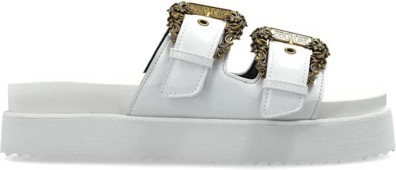 Versace Jeans Couture Arizona sandalen met plateauzool en gesp Wit