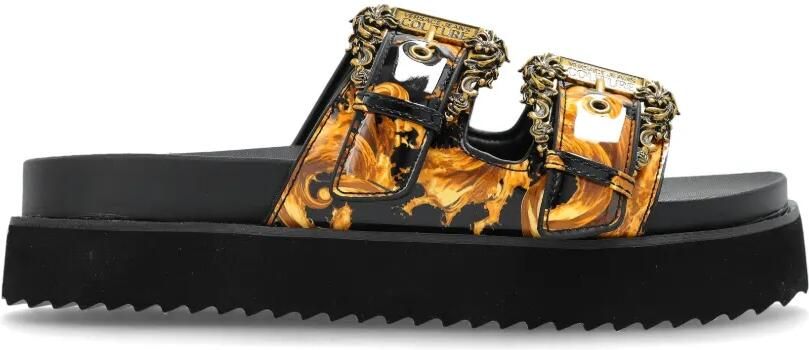 Versace Jeans Couture Barocco sandalen met gespen Zwart