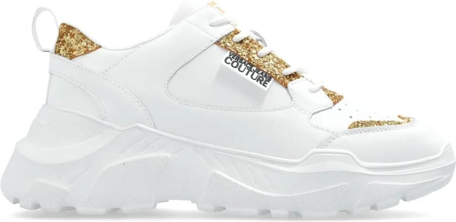 Versace Jeans Couture Chunky sneakers met glitters Wit