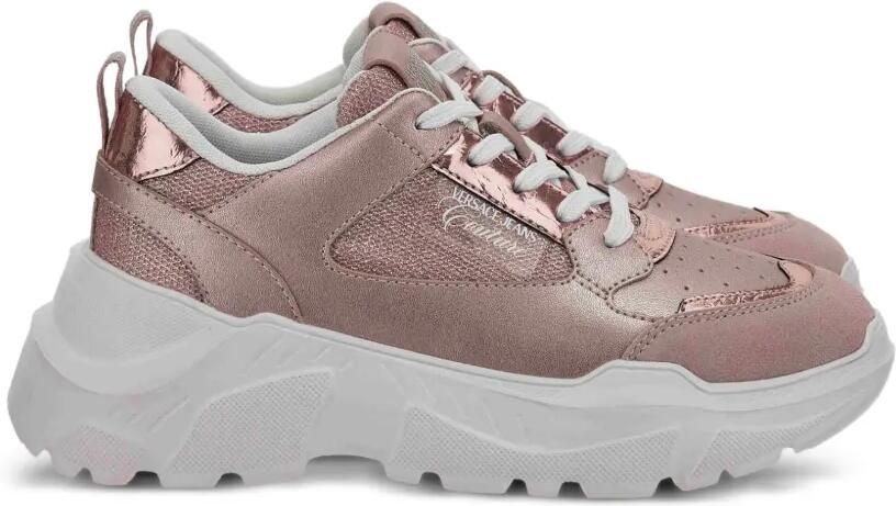 Versace Jeans Couture Geperforeerde sneakers met logo Roze