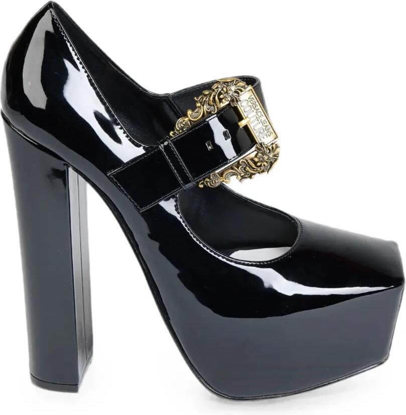 Versace Jeans Couture Hurley pumps met plateauzool en Baroque-gesp Zwart