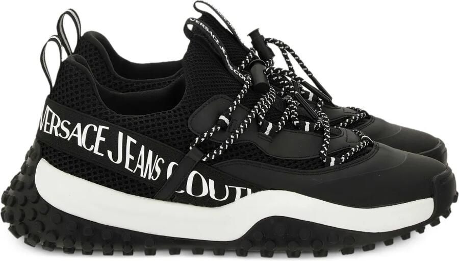 Versace Jeans Couture Mesh sneakers met logodetail Zwart