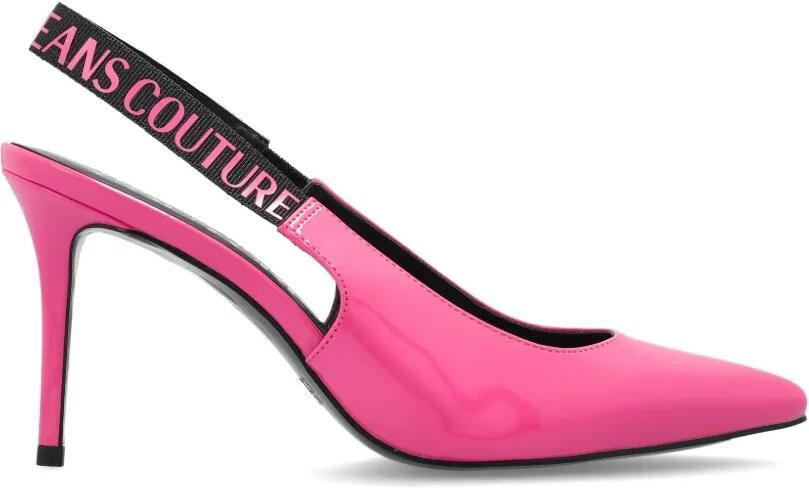 Versace Jeans Couture Pumps met logoband Roze