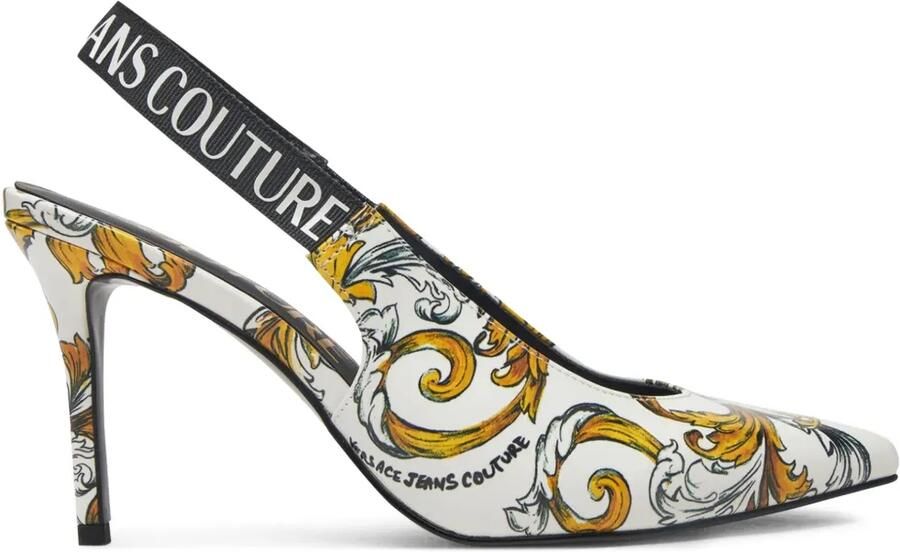 Versace Jeans Couture Pumps met logoprint Wit