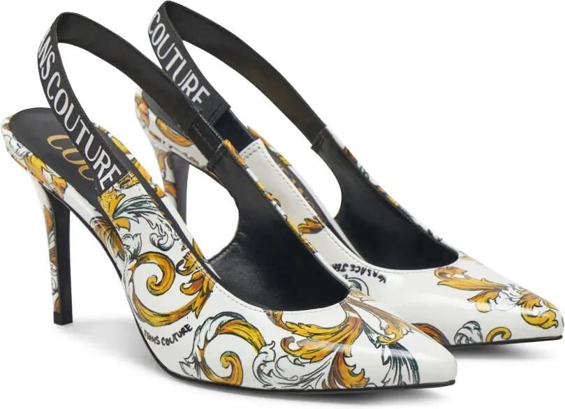 Versace Jeans Couture Pumps met logoprint Wit - Foto 2