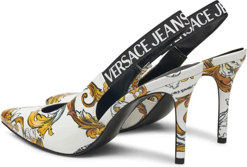 Versace Jeans Couture Pumps met logoprint Wit - Foto 3