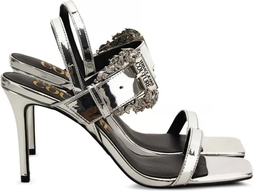 Versace Jeans Couture Sandalen met bandjes en verfraaide gesp Zilver