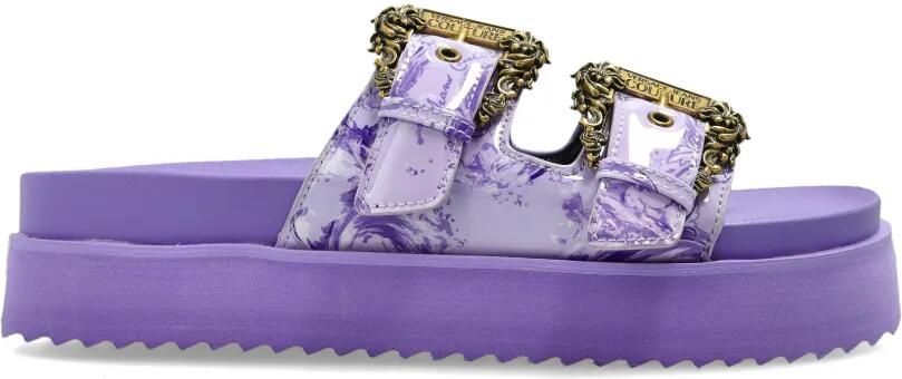 Versace Jeans Couture Sandalen met plateauzool en gespbandje Paars