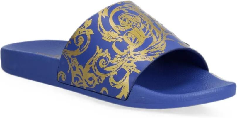 Versace Jeans Couture Slippers met barok-print Blauw - Foto 3
