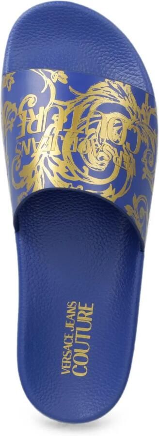 Versace Jeans Couture Slippers met barok-print Blauw - Foto 4