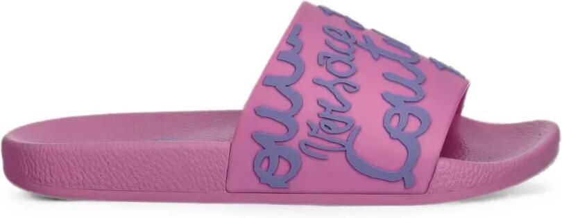 Versace Jeans Couture Slippers met logo-reliëf Roze