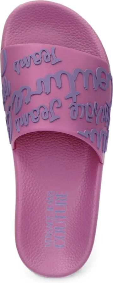 Versace Jeans Couture Slippers met logo-reliëf Roze - Foto 4