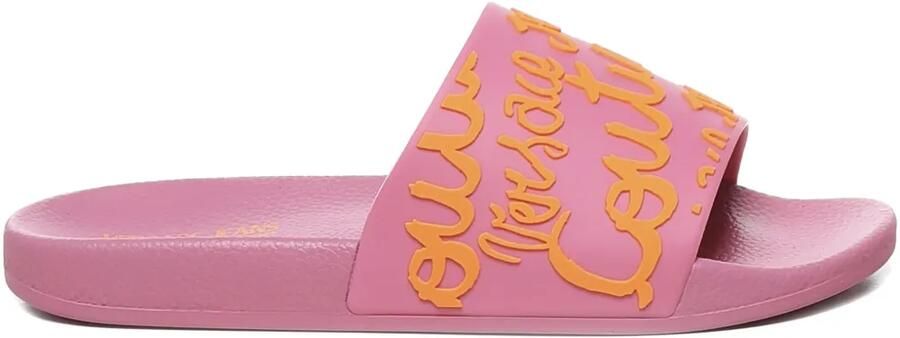 Versace Jeans Couture Slippers met logodetail Roze