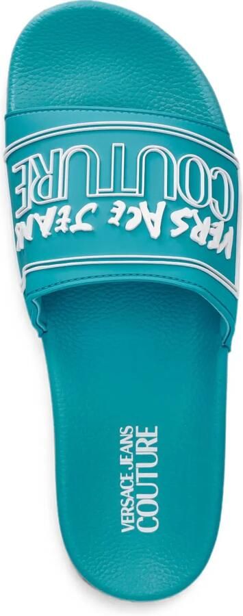 Versace Jeans Couture Slippers met logopatch Blauw - Foto 2