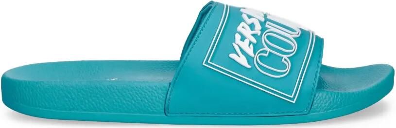 Versace Jeans Couture Slippers met logopatch Blauw - Foto 5