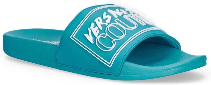 Versace Jeans Couture Slippers met logopatch Blauw - Foto 3