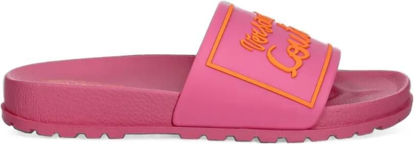 Versace Jeans Couture Slippers met logopatch Roze