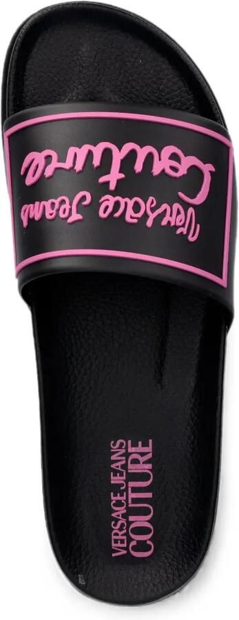 Versace Jeans Couture Slippers met logoprint Zwart - Foto 2