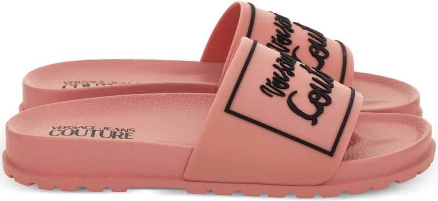 Versace Jeans Couture Slippers met reliëf Roze