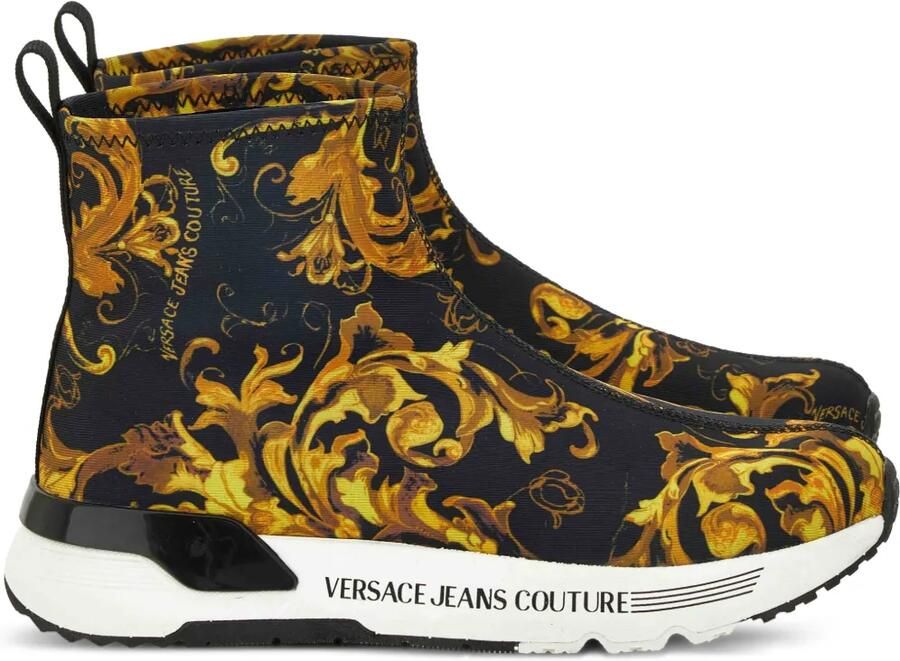Versace Jeans Couture Sneakers met barokprint C98 BLACK GOLD